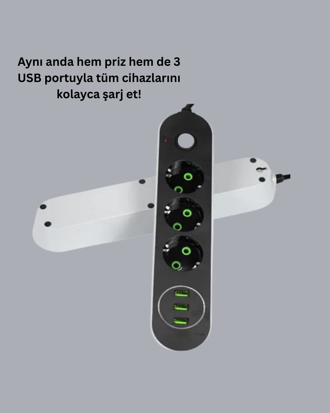 3 USB Portlu Üçlü Priz CXE103 - Görsel 2