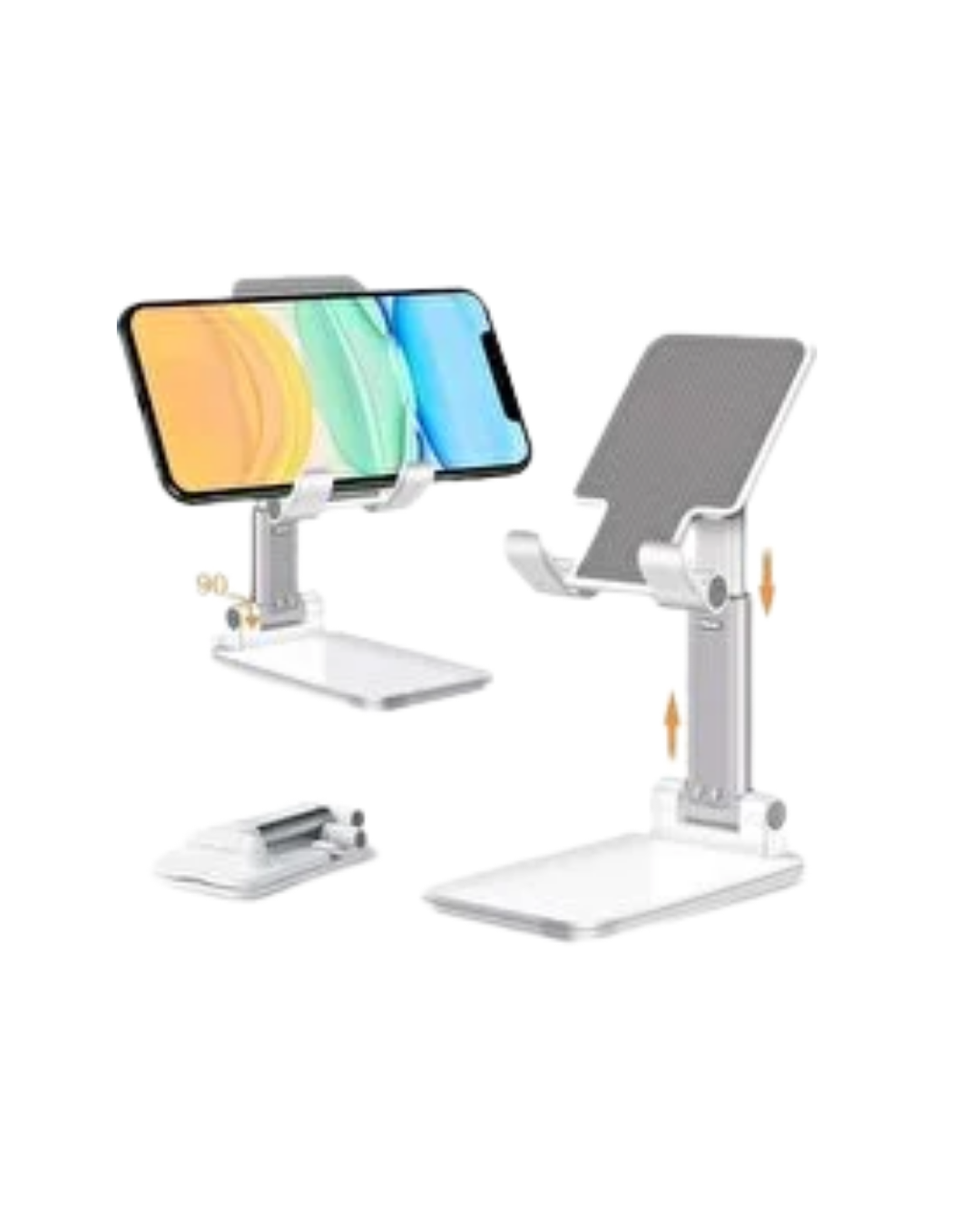 Ayarlanabilir Ergonomik Katlanabilir Masaüstü Telefon Tutucu Beyaz - Görsel 2