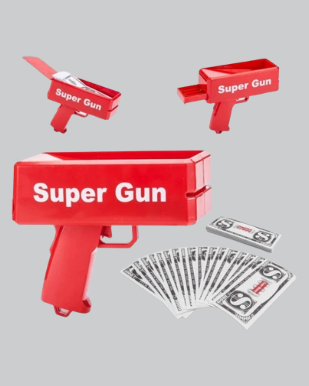 Super Money Gun Para Saçma Tabancası Yüksek Atış Güçlü Kırmızı Model - Görsel 3