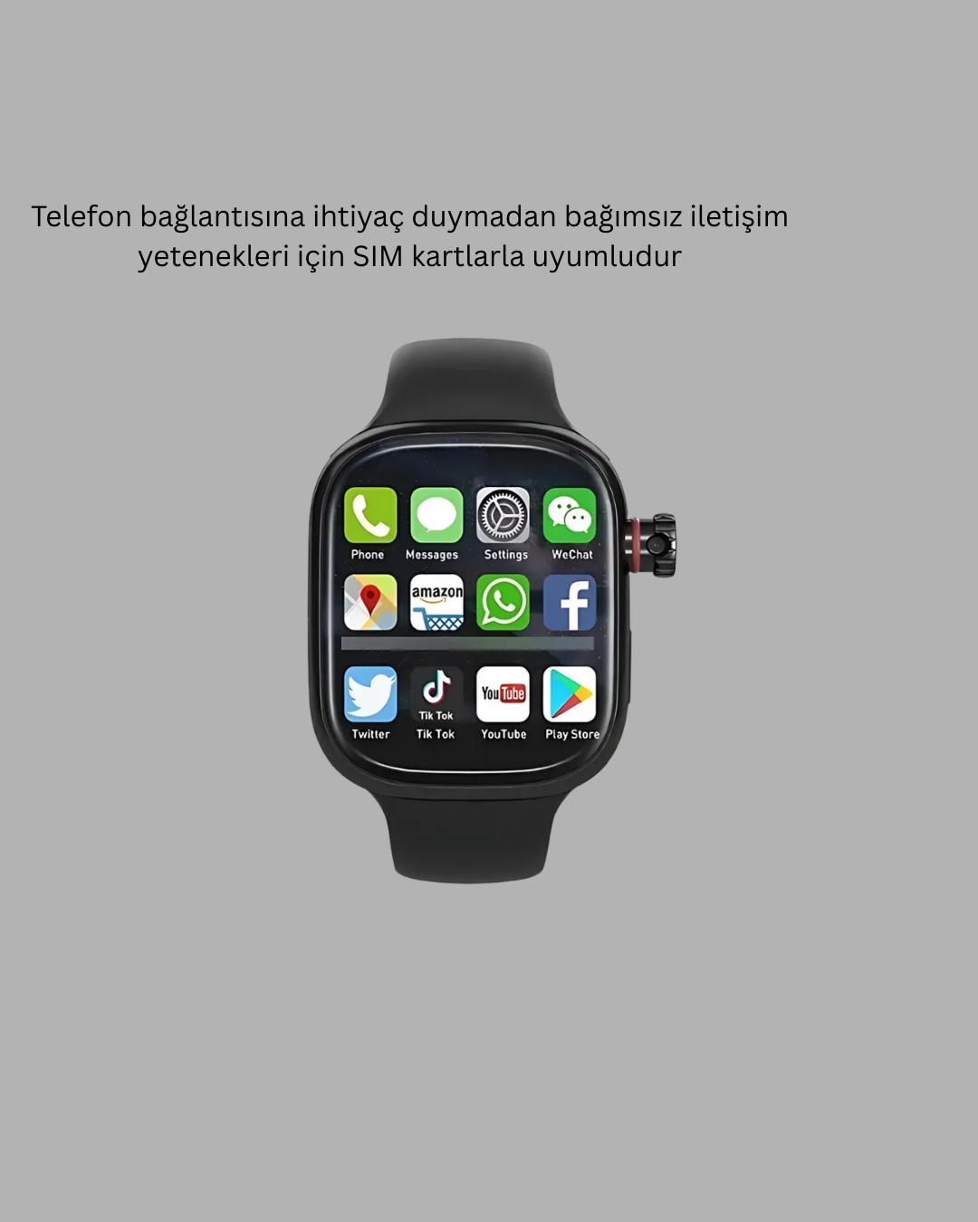 SIM Kartlı Akıllı Saat Adımsayar ve Nabız Ölçerli Deri Kordon Tasarım - Görsel 2