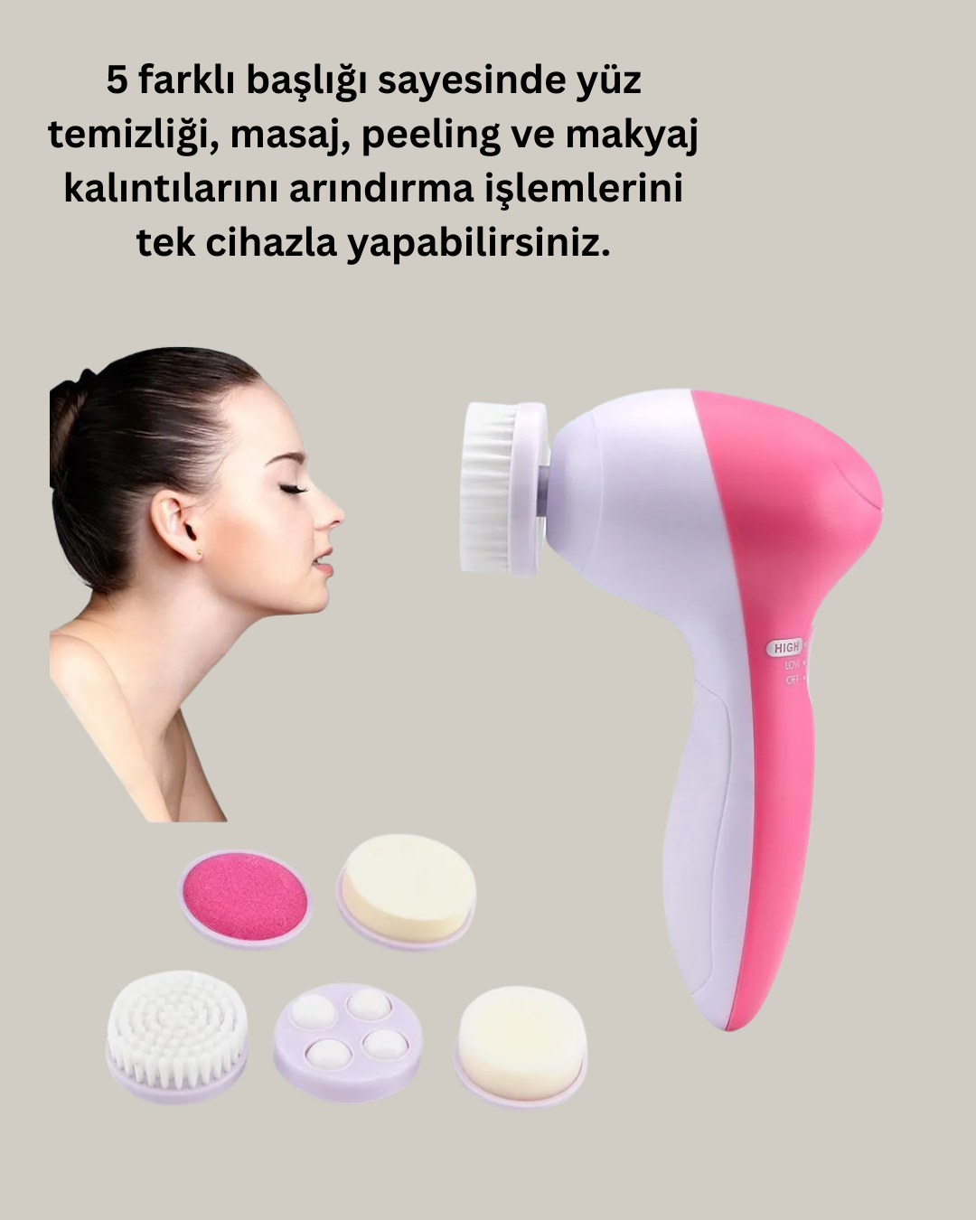 Fırçalı Yüz Temizleme ve Spa Masaj Cihazı - Görsel 2