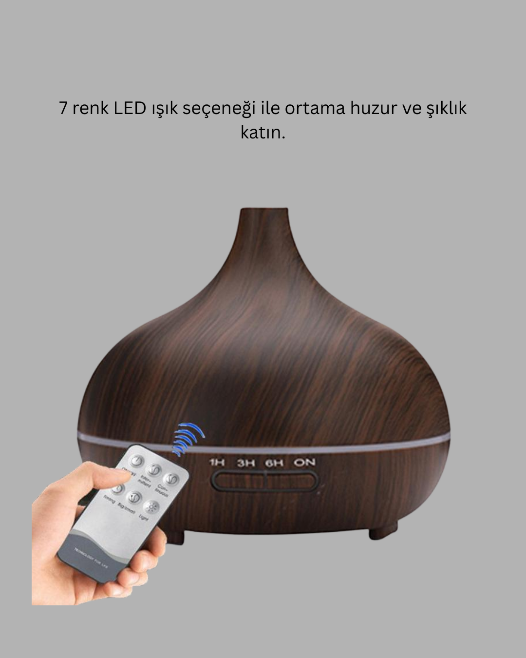 LED Işıklı Sessiz Çalışan Soğuk Buhar Nemlendirici - Görsel 2