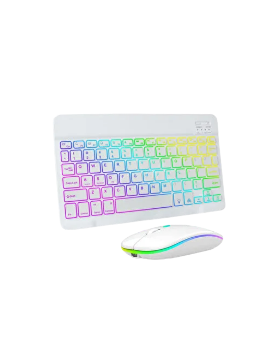 Türkçe Q Aydınlatmalı Klavye Mouse Seti Kablosuz Bluetooth Destekli - Görsel 2