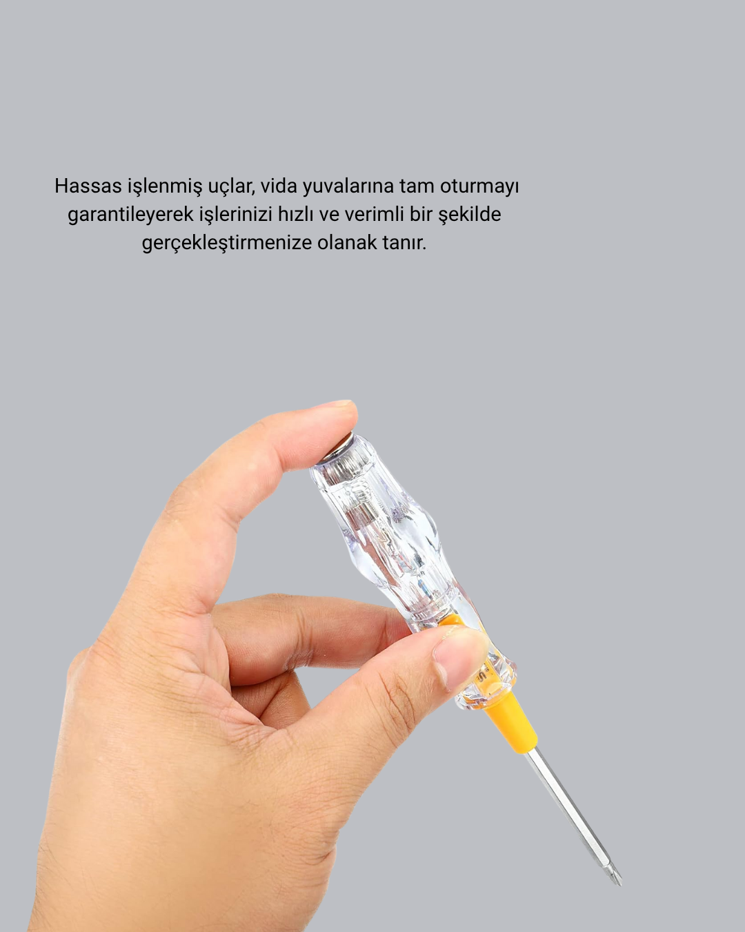 Elektrik Test Kalemi Neon Işıklı Nikel Kaplama 110-220V Dirençli - Görsel 5