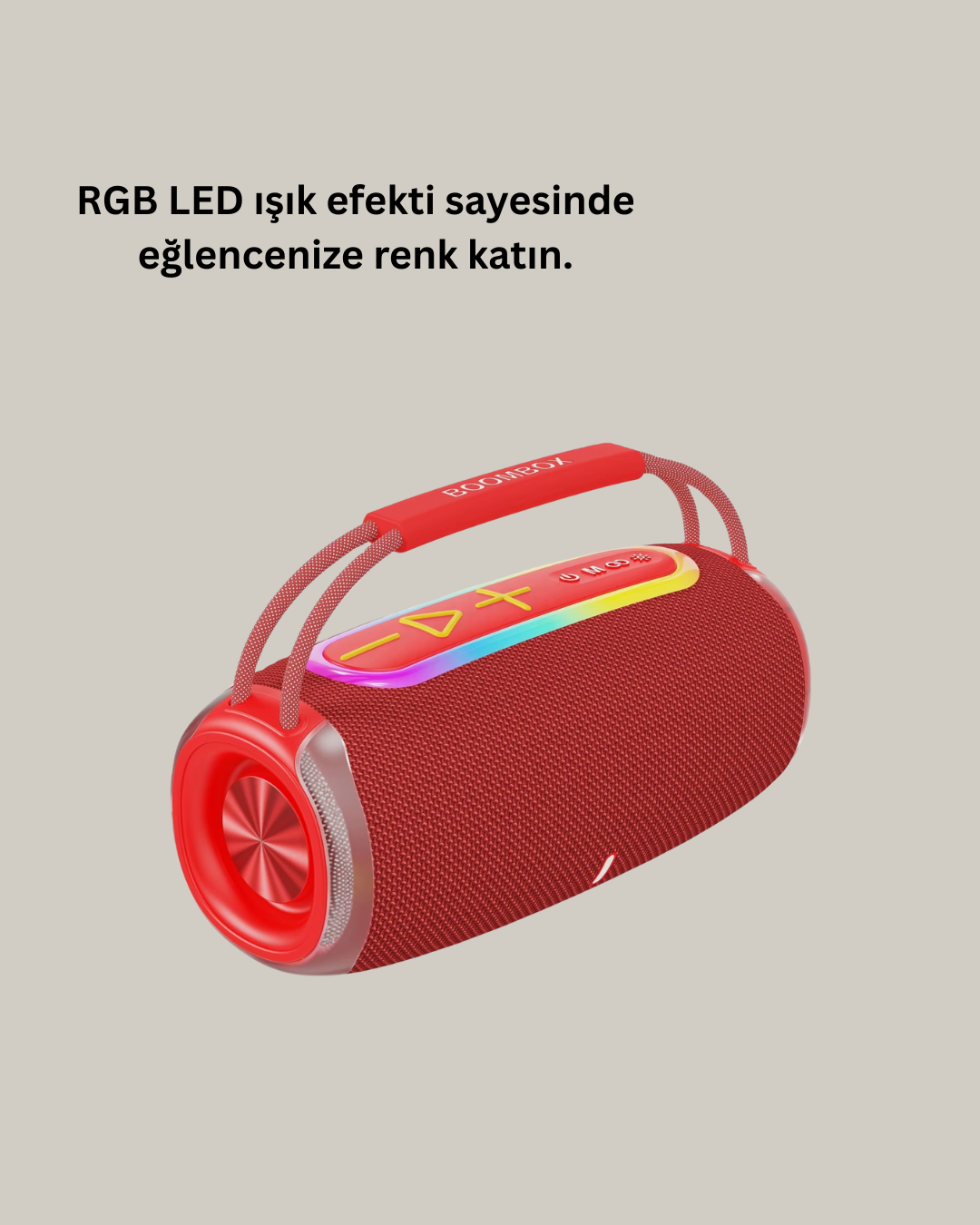 20W Güçlü Ses Çift Sürücülü RGB LED Işıklı Bluetooth 5.3 Hoparlör - Görsel 2
