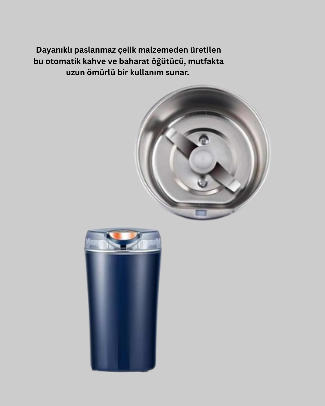 Paslanmaz Çelik Otomatik Öğütücü Kolay Temizlenebilir Yedek Bıçaklı - Görsel 5