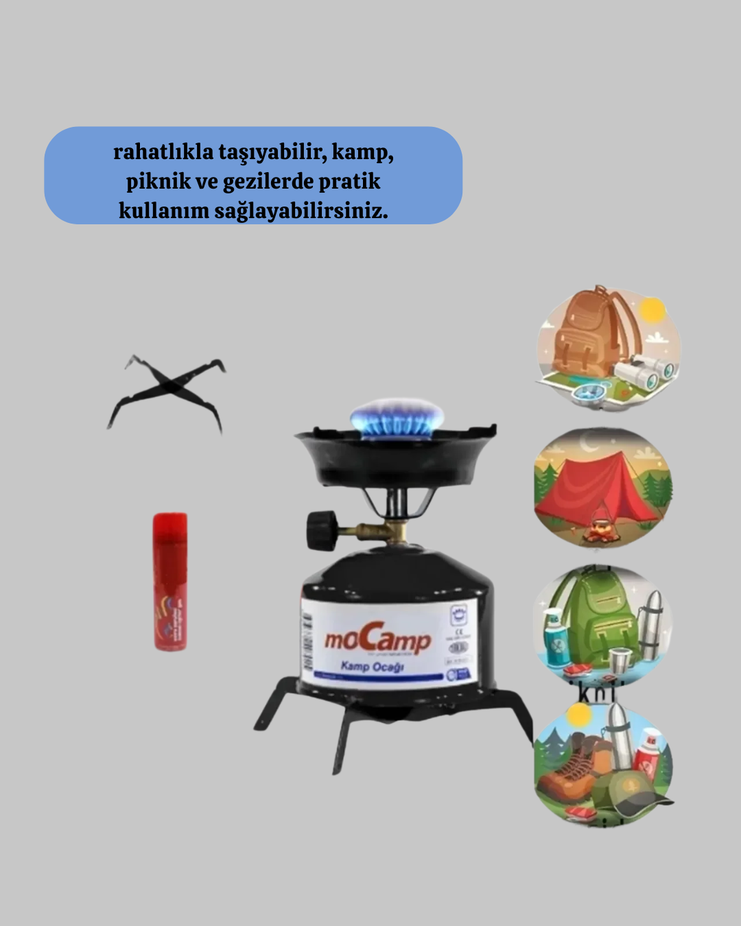 Doğa, Piknik ve Acil Durum İçin Kamp Ocağı Seti - Görsel 2
