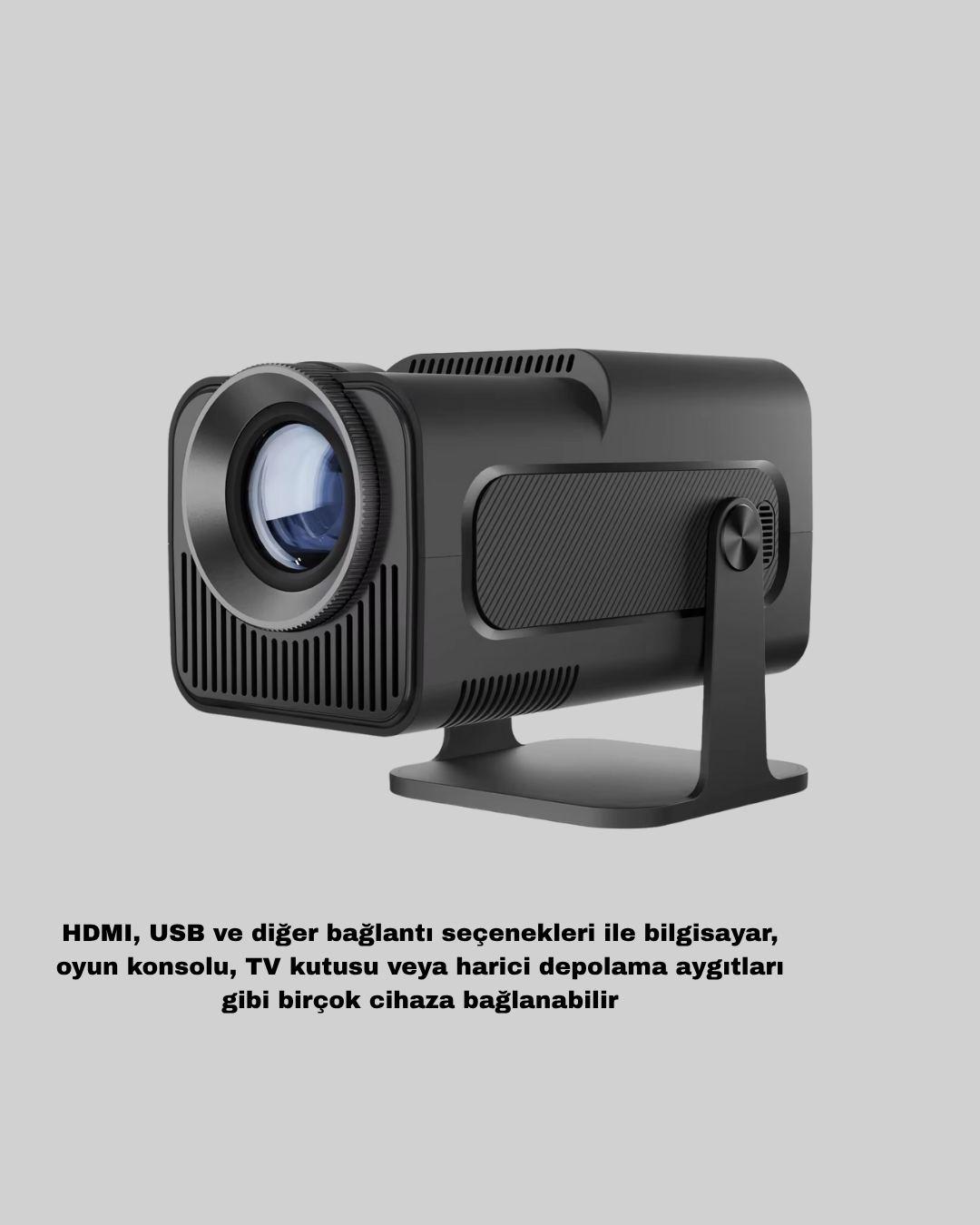 Taşınabilir Akıllı Projeksiyon HDMI USB Uyumlu Oyun Destekli Kompakt - Görsel 5