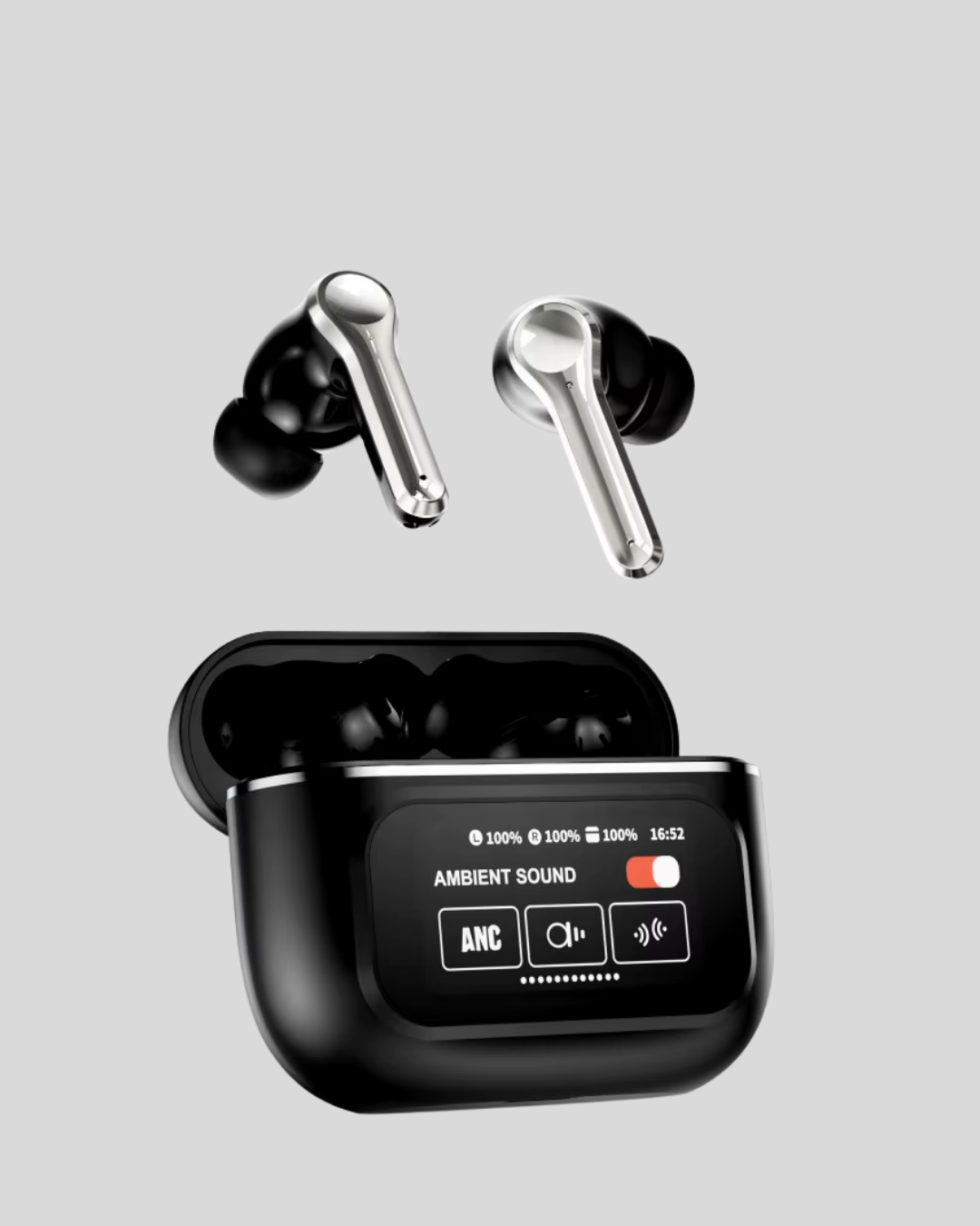 Aktif Gürültü Engelleme (ANC) Kablosuz Bluetooth Kulaklık – Dijital Ekranlı, Dokunmatik ve Uzun Pil Ömürlü - Görsel 5