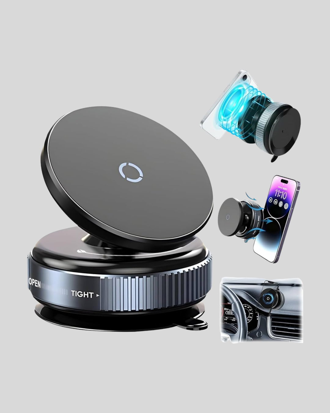 Mıknatıslı Araç Telefon Tutucu Vakum Teknolojili 360° Ayarlanabilir - Görsel 5