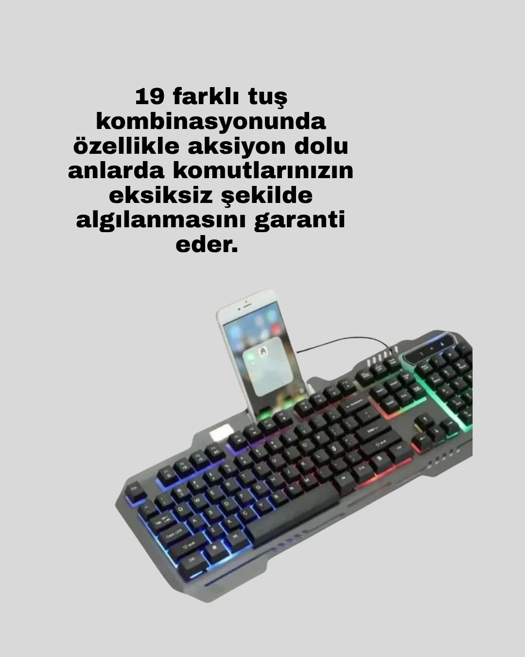 Gaming Klavye ve Mouse Seti PG8018 – Dayanıklı Tuşlar, Hızlı Komut - Görsel 3