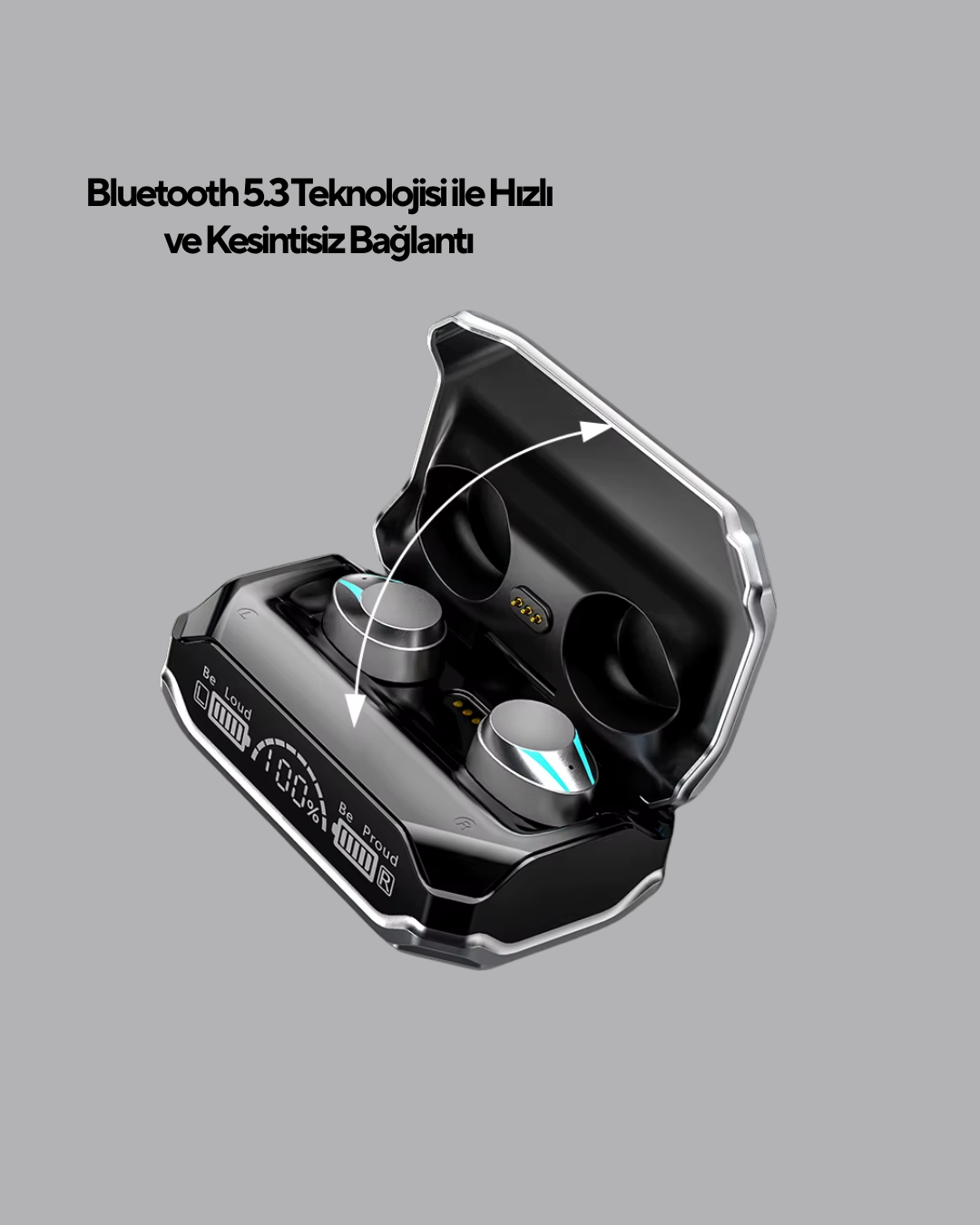 Bluetooth 5.3 Teknolojili Kablosuz Kulaklık – Anında Bağlantı, Kesintisiz Ses, Yüksek Performans - Görsel 5