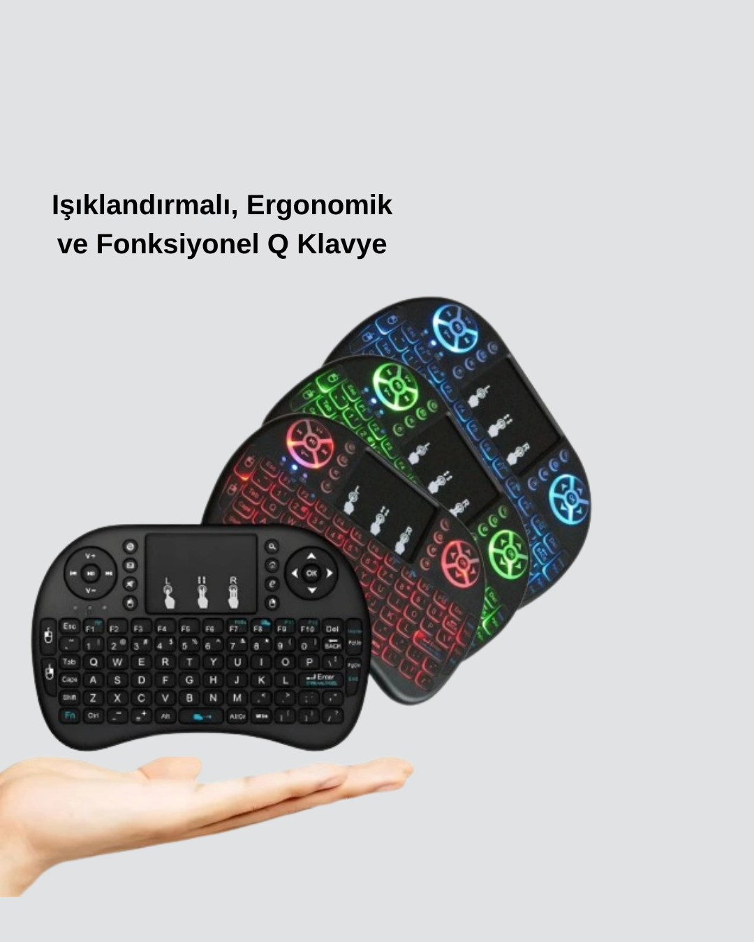 LED Işıklı Q Klavye – Touchpad, Numerik Tuş Takımı ve Multimedya Kısayolları - Görsel 5