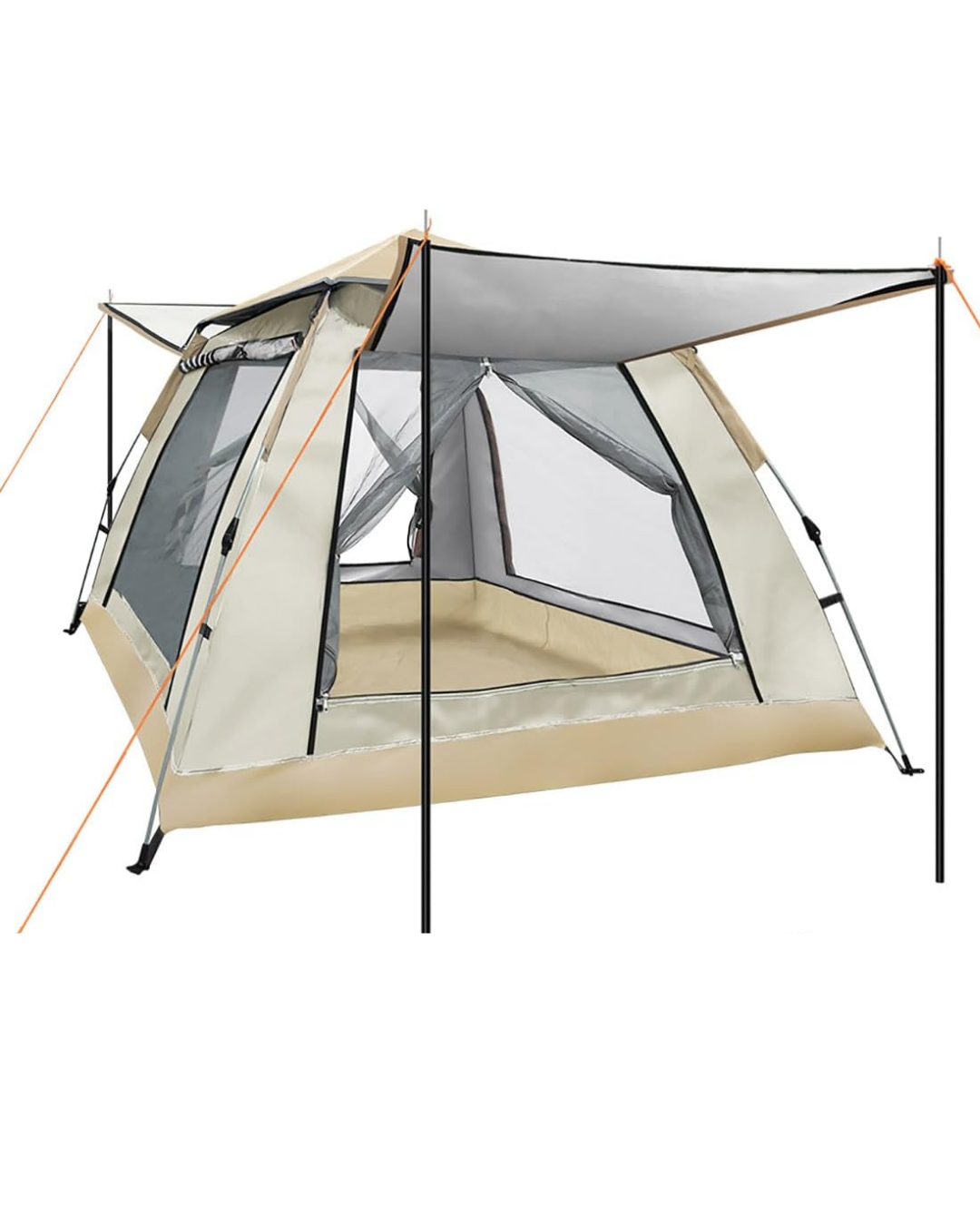 Güneşlikli Kamp Çadırı 240x240x160 cm 6 Kişilik Kolay Kurulum Outdoor - Görsel 3