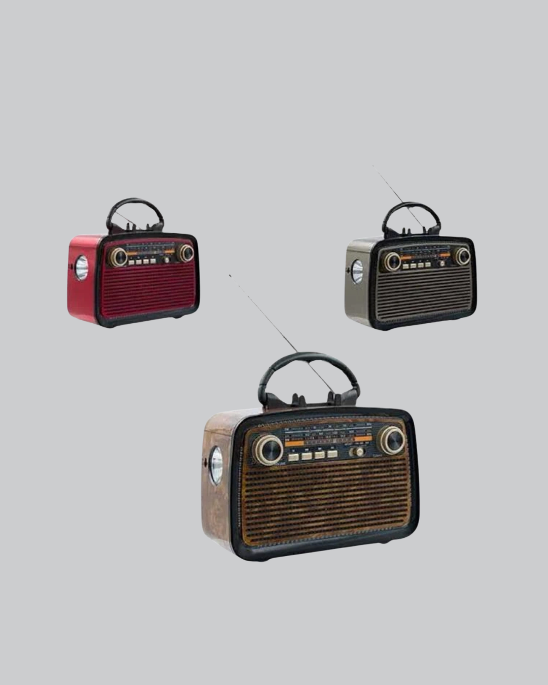 Bluetooth’lu LED Işıklı Nostaljik Müzik Kutusu – Ahşap Dokulu, Vintage Tasarım ve Yüksek Ses Kalitesi - Görsel 5