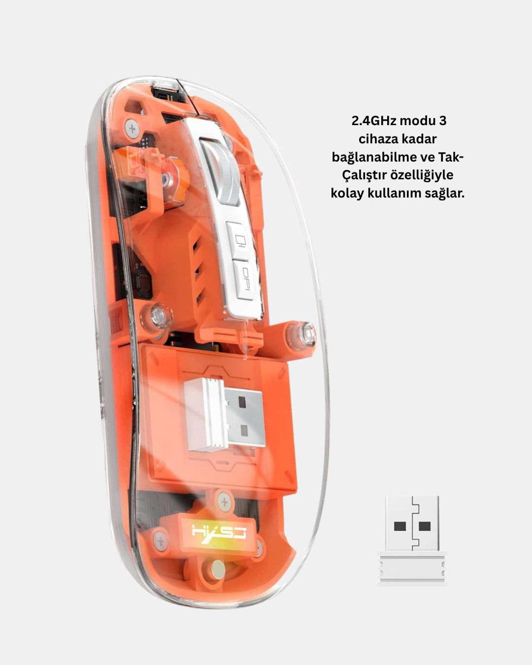 Kablosuz Çift Modlu Mouse – Bluetooth 5.0 + 2.4GHz - Görsel 5