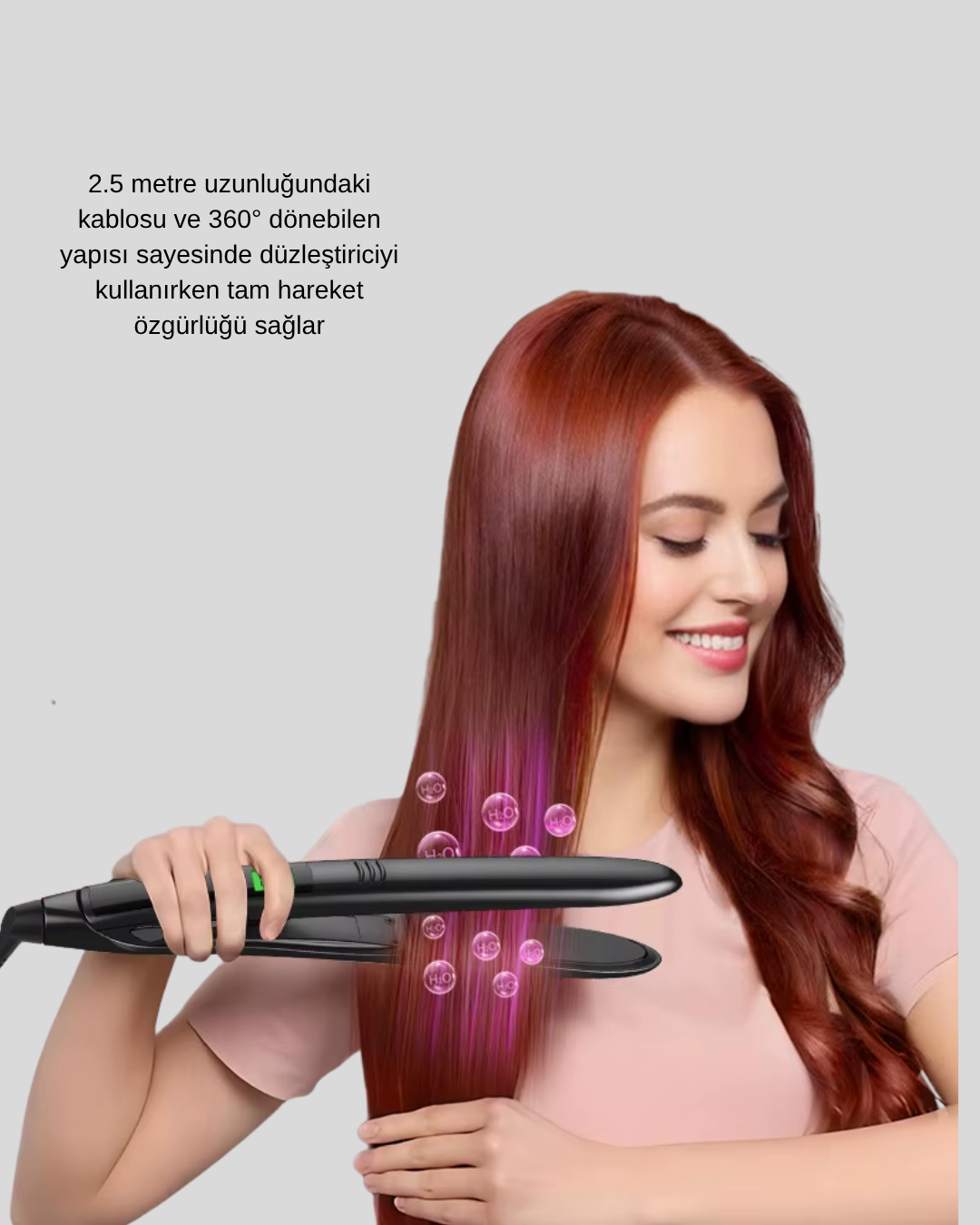 Titanyum Kaplamalı Saç Düzleştirici – Nem Koruma Sensörü - Görsel 5