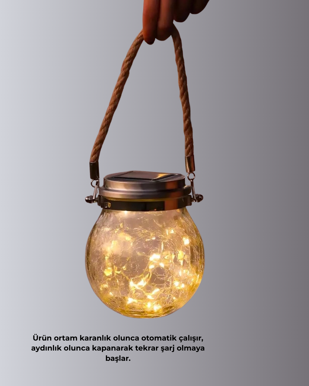 Bahçe ve Teras İçin Solar Cam Sarkıt LED Aydınlatma - Görsel 2