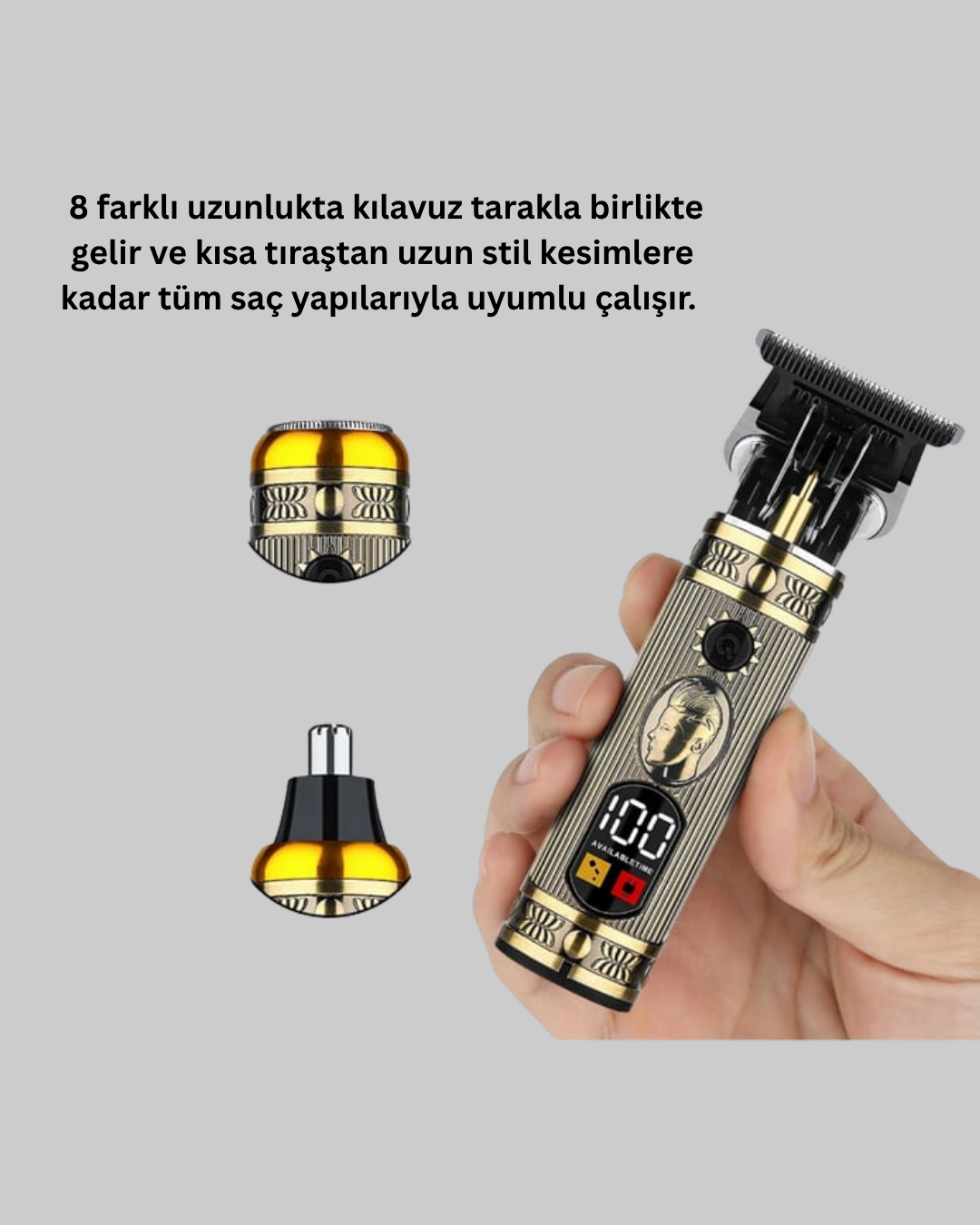 Sıfır Boşluk T Bıçaklı Erkek Bakım Seti – Çok Başlıklı - Görsel 2