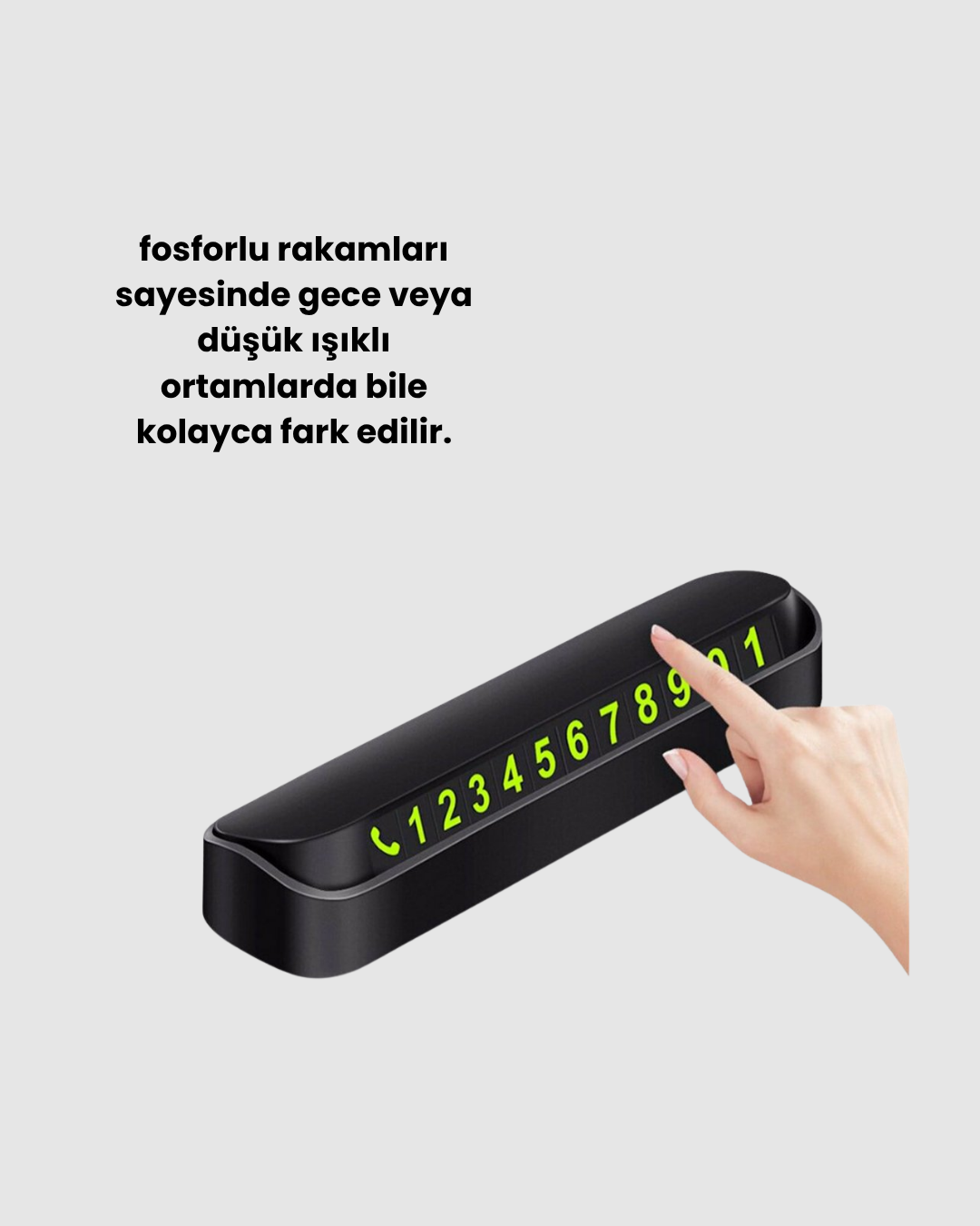 Fosforlu Araç İçi Park Numaratörü – Gece Görünümlü Şık Çözüm - Görsel 2