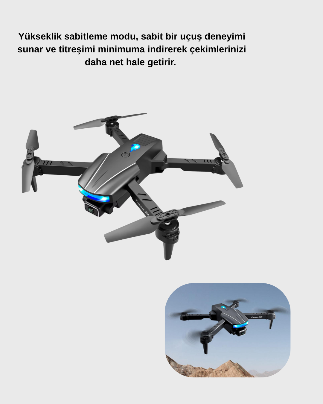 4K Katlanabilir Drone Uzaktan Kontrollü Wi-Fi Görüntü Aktarımlı - Görsel 5