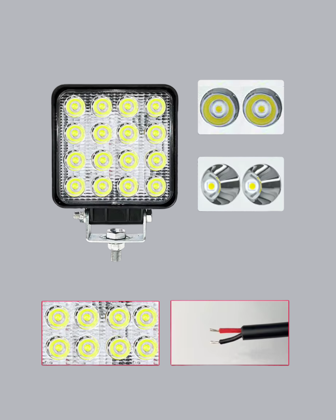 Araç Tipi LED Çalışma Lambası – IP65 Koruma, Alüminyum Kasa, Geniş Görüş Açılı - Görsel 5