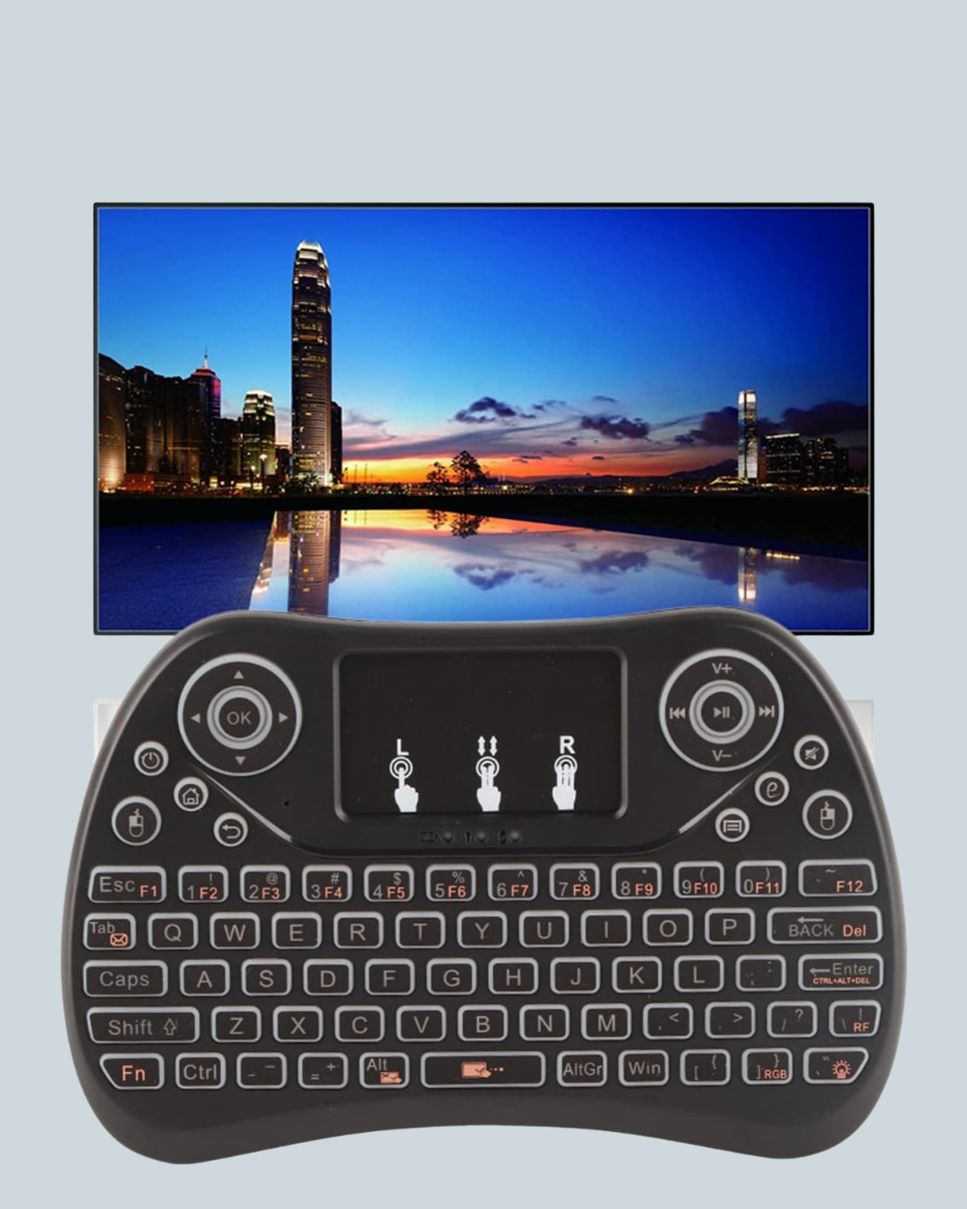 Işıklı Kablosuz Mini Klavye – 2.4 GHz, Dokunmatik Mouse Özellikli - Görsel 2