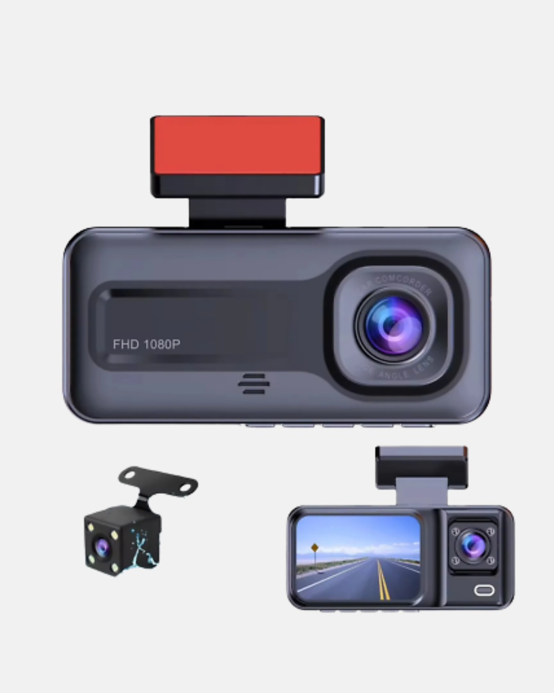 Üç Kameralı Dash Cam 170° Geniş Açılı Full HD Gece Görüşlü - Görsel 5