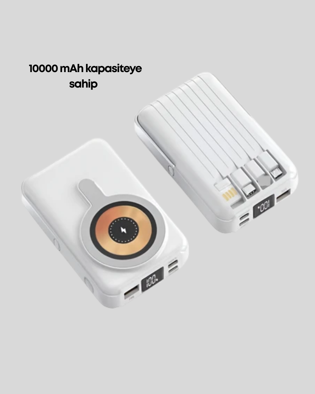 MagSafe Uyumlu Kablosuz Powerbank Hızlı Şarj Özellikli - Görsel 2