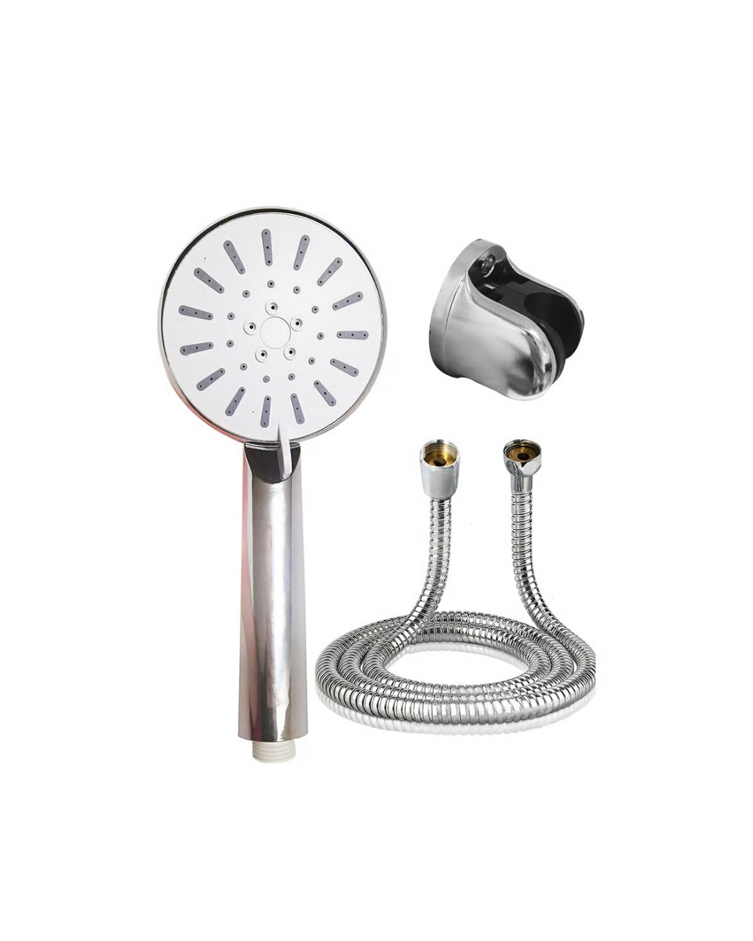 Spiral Hortumlu 4 Kademeli Krem El Duşu Başlığı Banyo Duş Seti - Görsel 2