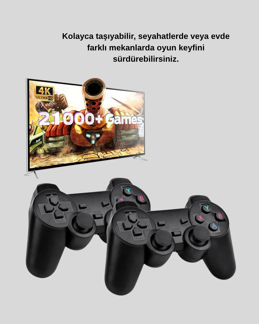Taşınabilir Kablosuz Oyun Konsolu 2.4G TV Destekli Kompakt Gövde - Görsel 5