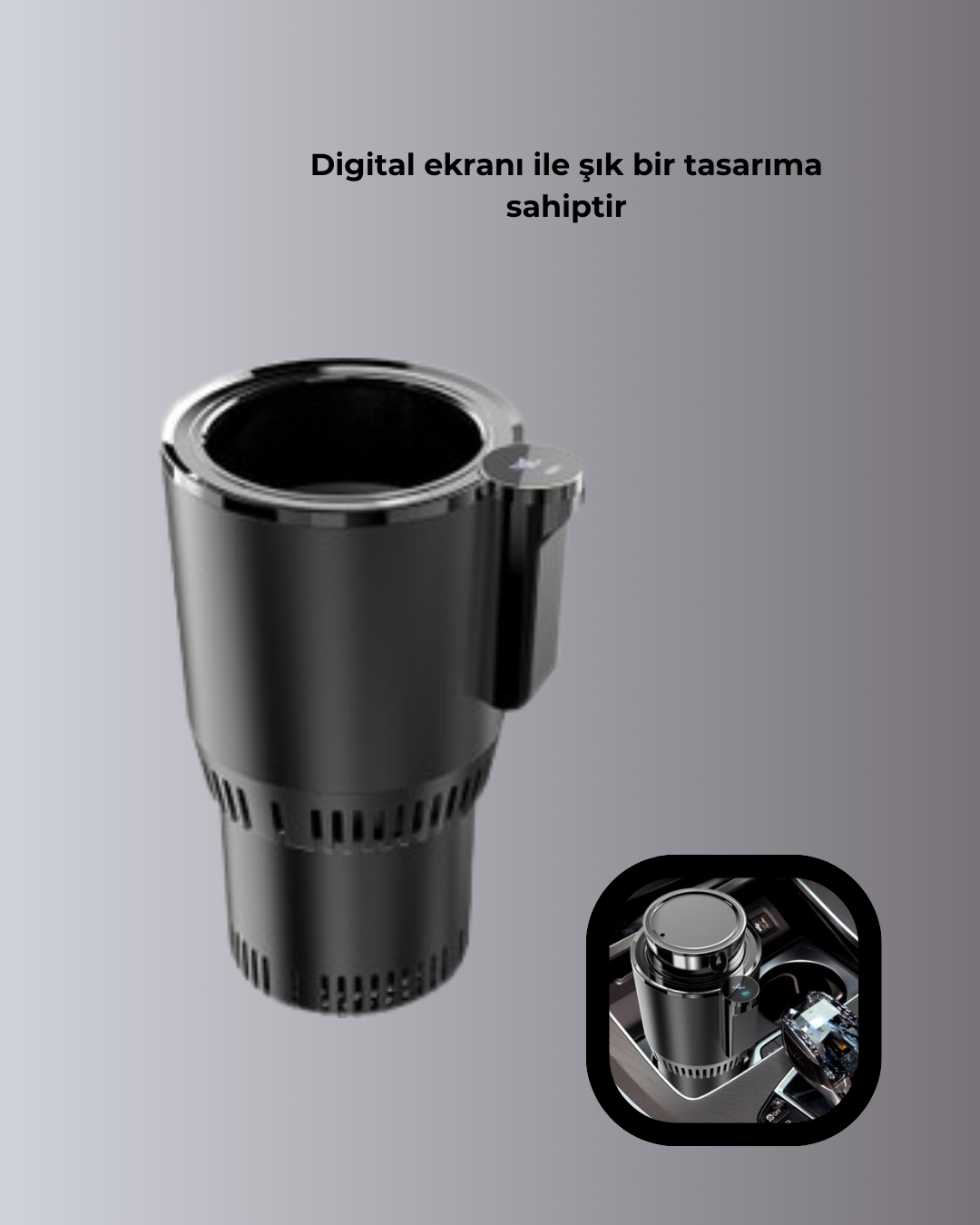 Isıtma Soğutma Özellikli Araç Bardaklığı Çakmak Girişli Akıllı - Görsel 2