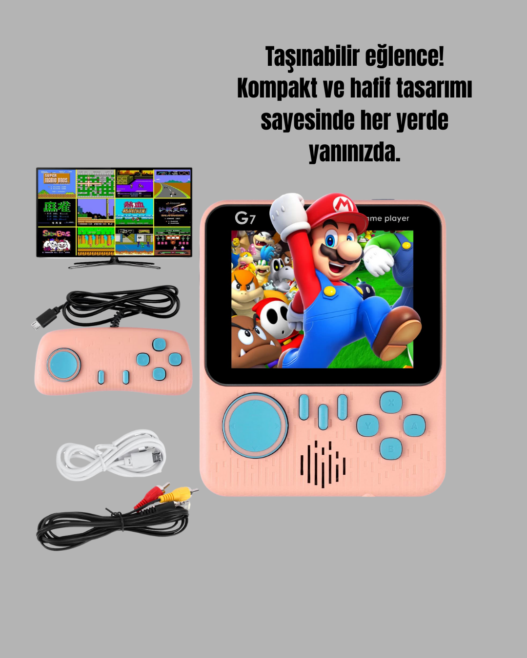 Şarjlı 3.5 İnç Retro Oyun Konsolu - Görsel 2