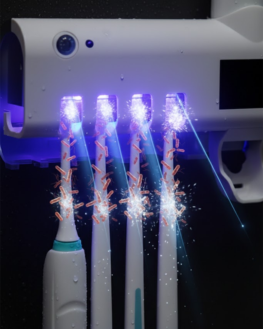 Sensörlü UV Sterilize Diş Fırçası Tutucu ve Macun Sıkma Aparatı - Görsel 2