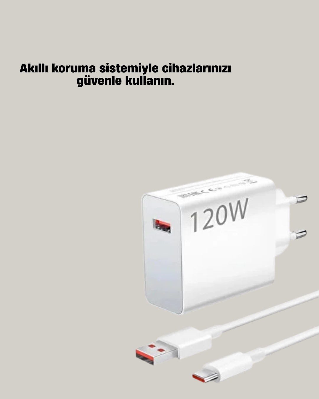 120W Mi Turbo Destekli Hızlı Şarj Cihazı Type-C Uyumlu Akım Korumalı - Görsel 5