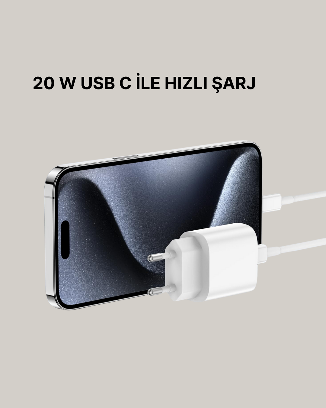 iPhone ve iPad Uyumlu 20W Güvenli USB-C Hızlı Şarj Adaptörü - Görsel 5