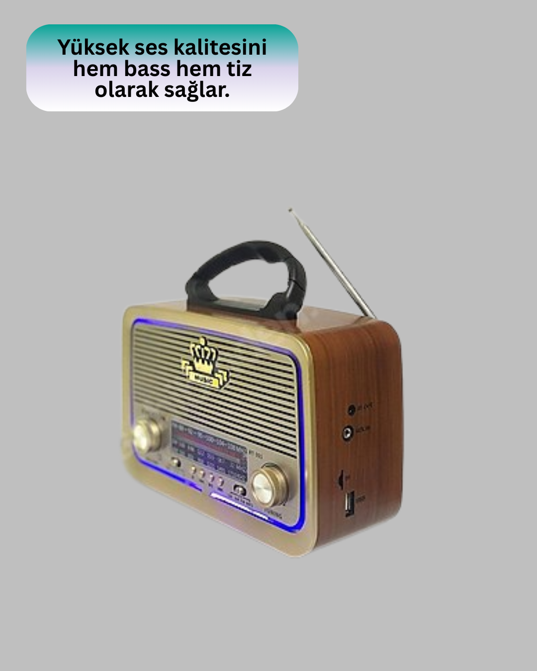 Bluetooth Özellikli Nostalji Radyo 3 Bant FM AM SW - Görsel 2