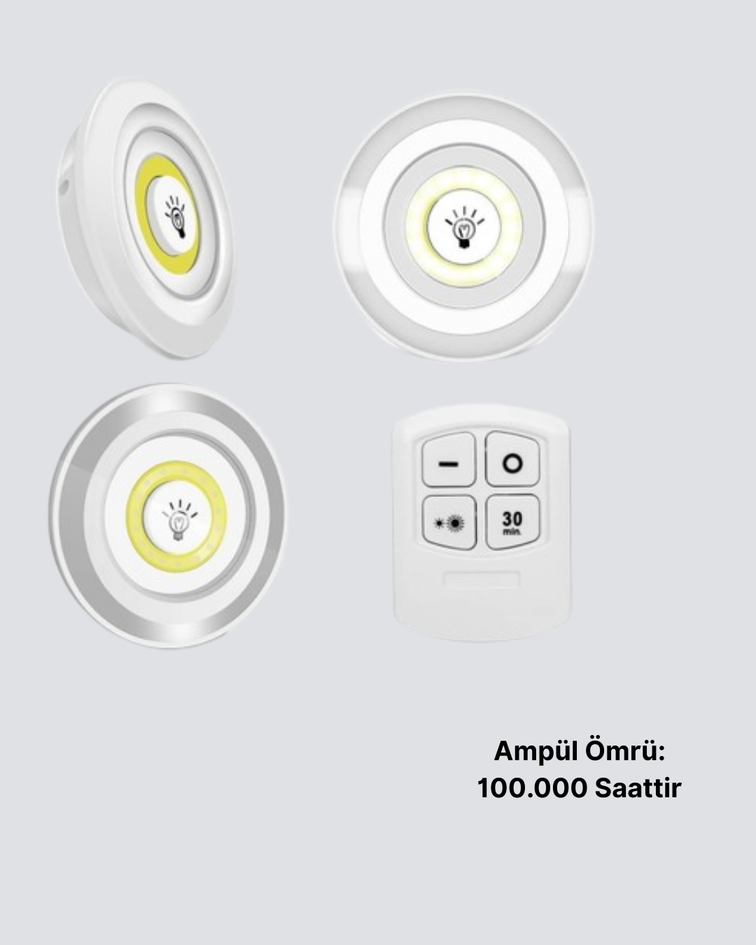 Kablosuz Gün Işığı 3’lü LED Spot Lamba Kumandalı - Görsel 5