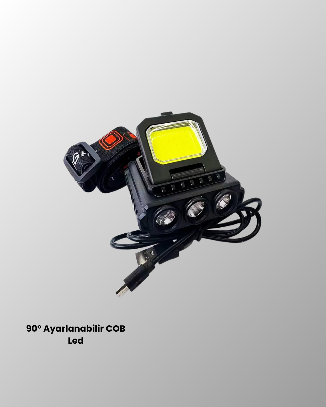 800 Lumen LED Kafa Lambası COB ve XPE Led Type C Şarjlı Ayarlanabilir - Görsel 2