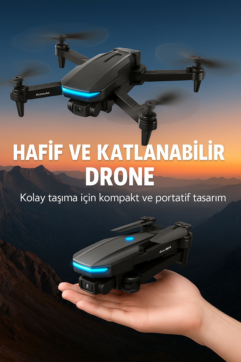 Katlanabilir 4K Kamera Drone Uzaktan Kumandalı Profesyonel Drone - Görsel 5