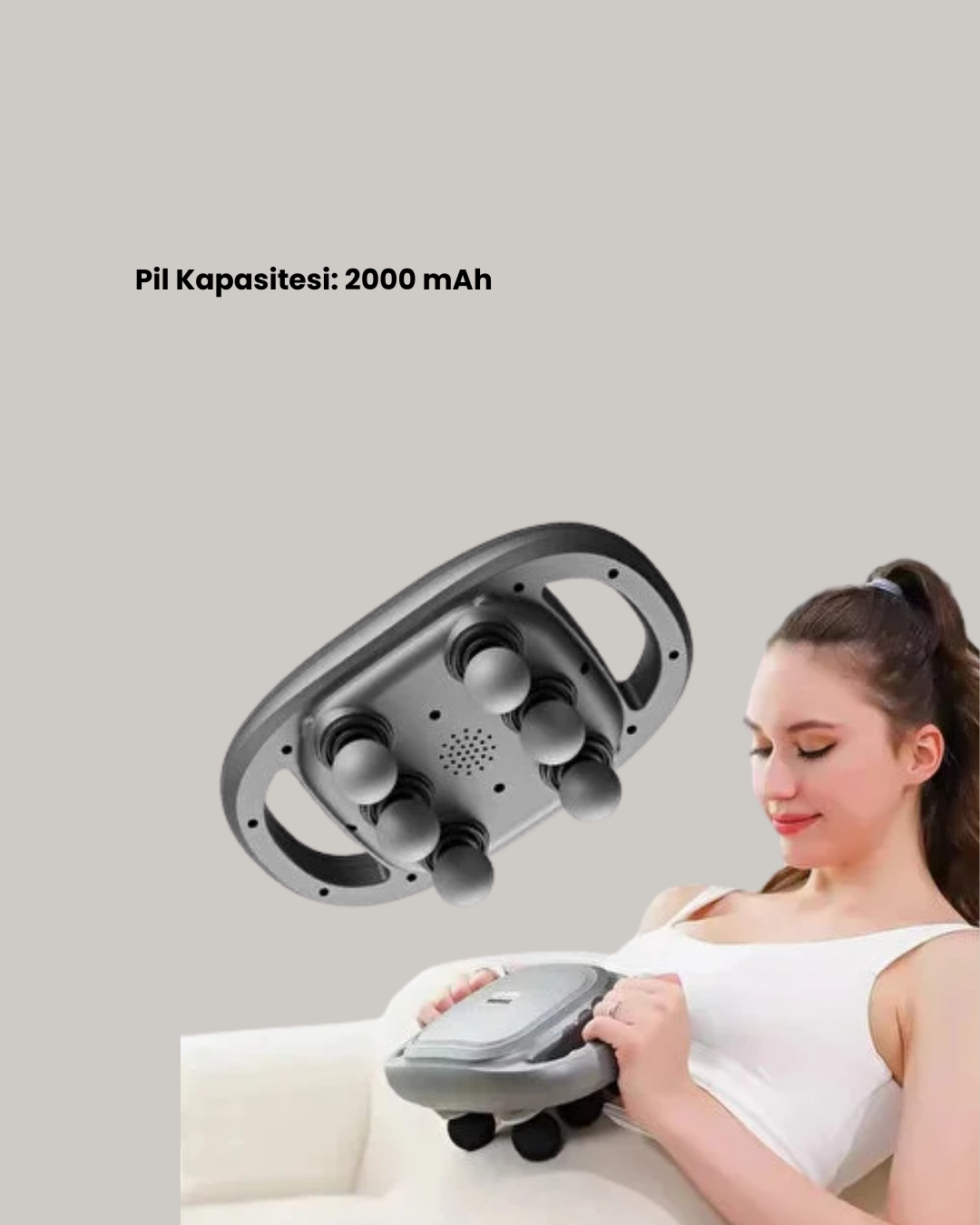 2000 mAh Şarjlı Masaj Tabancası 6 Başlık Ayarlı Güçlü Masaj Cihazı - Görsel 3