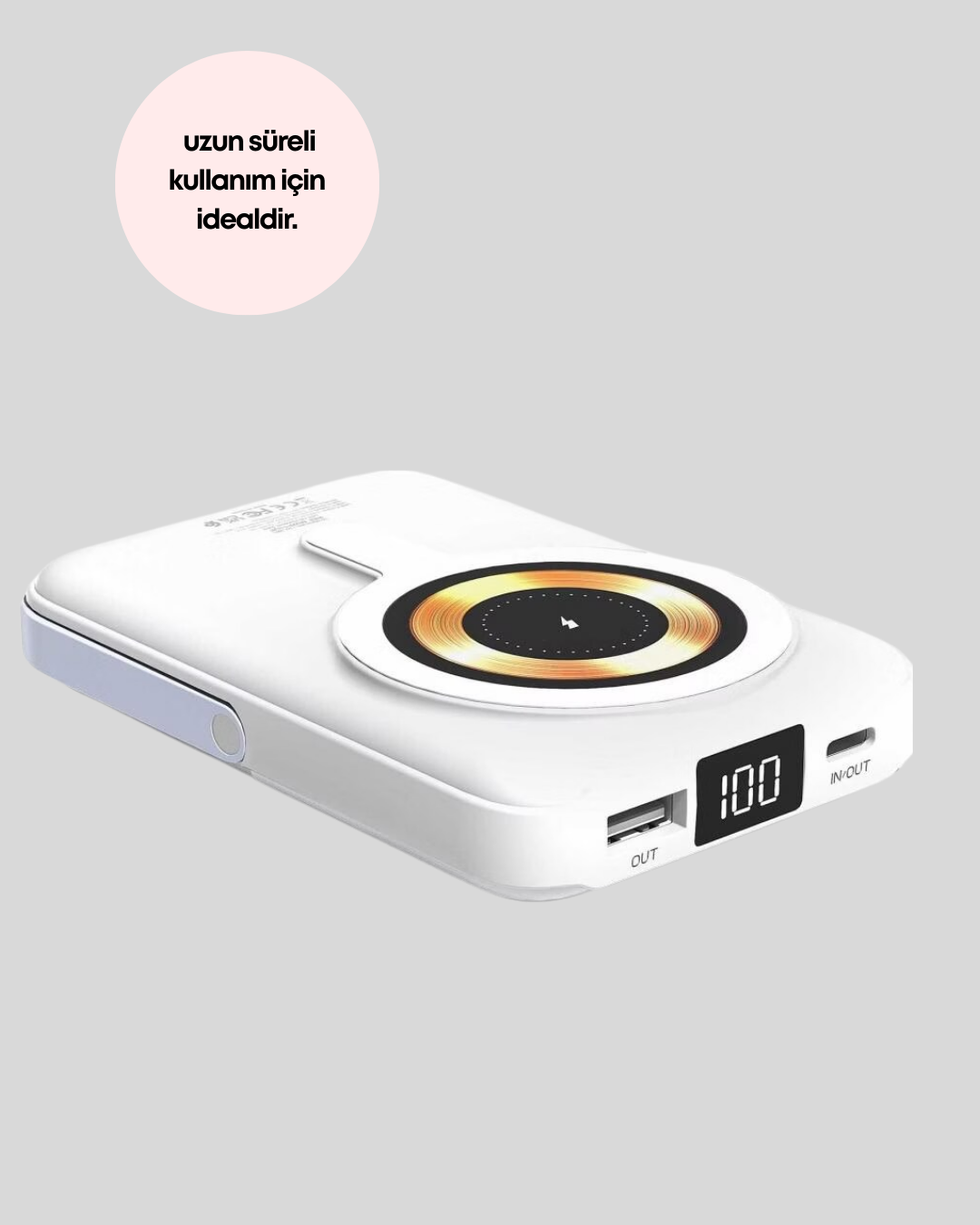 MagSafe Uyumlu Kablosuz Powerbank Hızlı Şarj Özellikli - Görsel 3