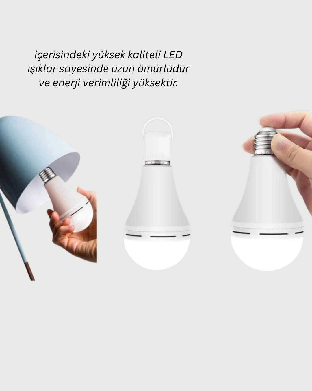 Şarjlı LED Ampul 30 Watt Soğuk Beyaz - Görsel 3