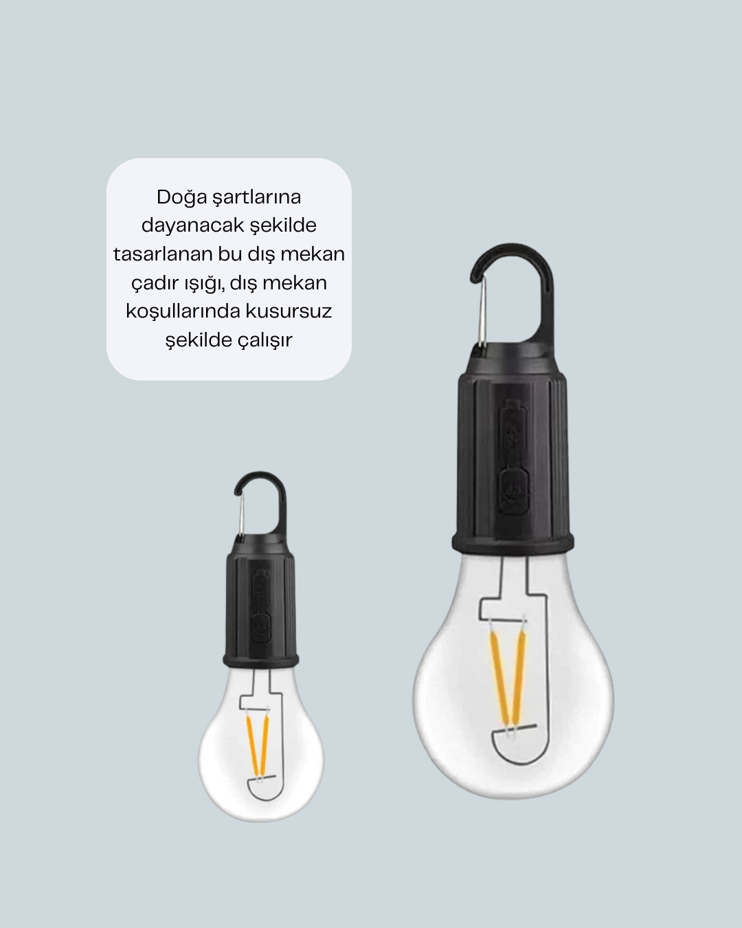 Akıllı Sensörlü USB Şarjlı Kamp Lambası - Görsel 4