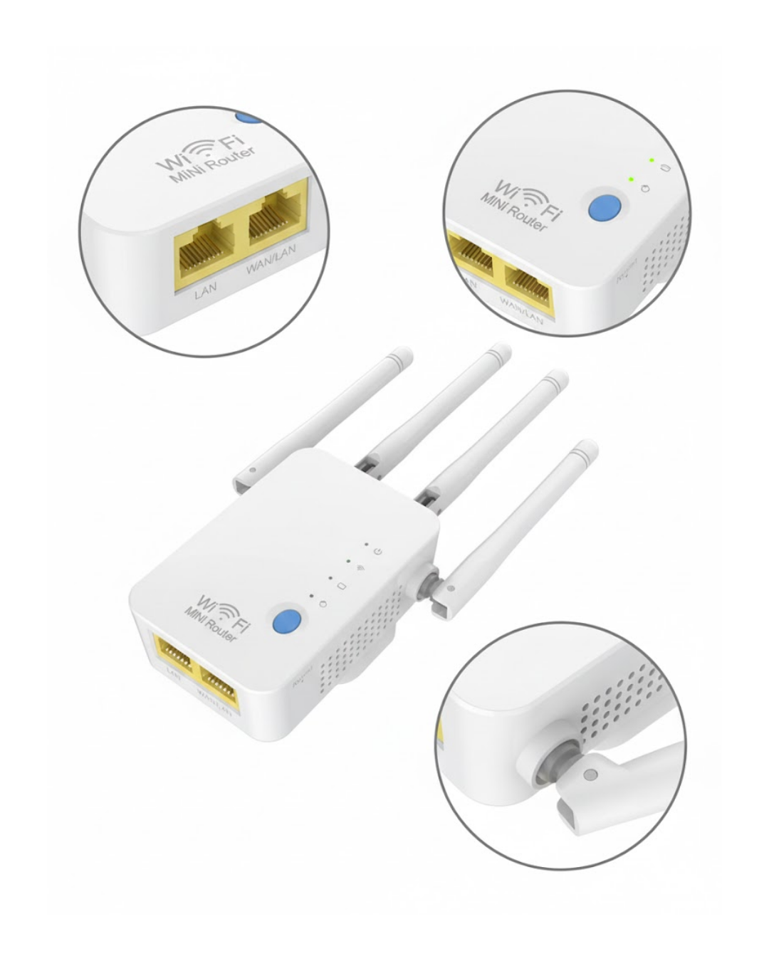 Ev ve Ofis İçin WiFi Güçlendirici WPS Düğmeli Güvenli Tekrarlayıcı - Görsel 3