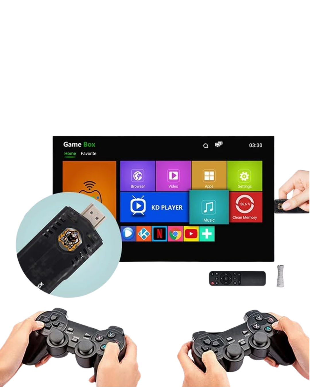 Kablosuz Gamepadli Retro Oyun Konsolu HDMI HD Çıkış Android Destekli - Görsel 3
