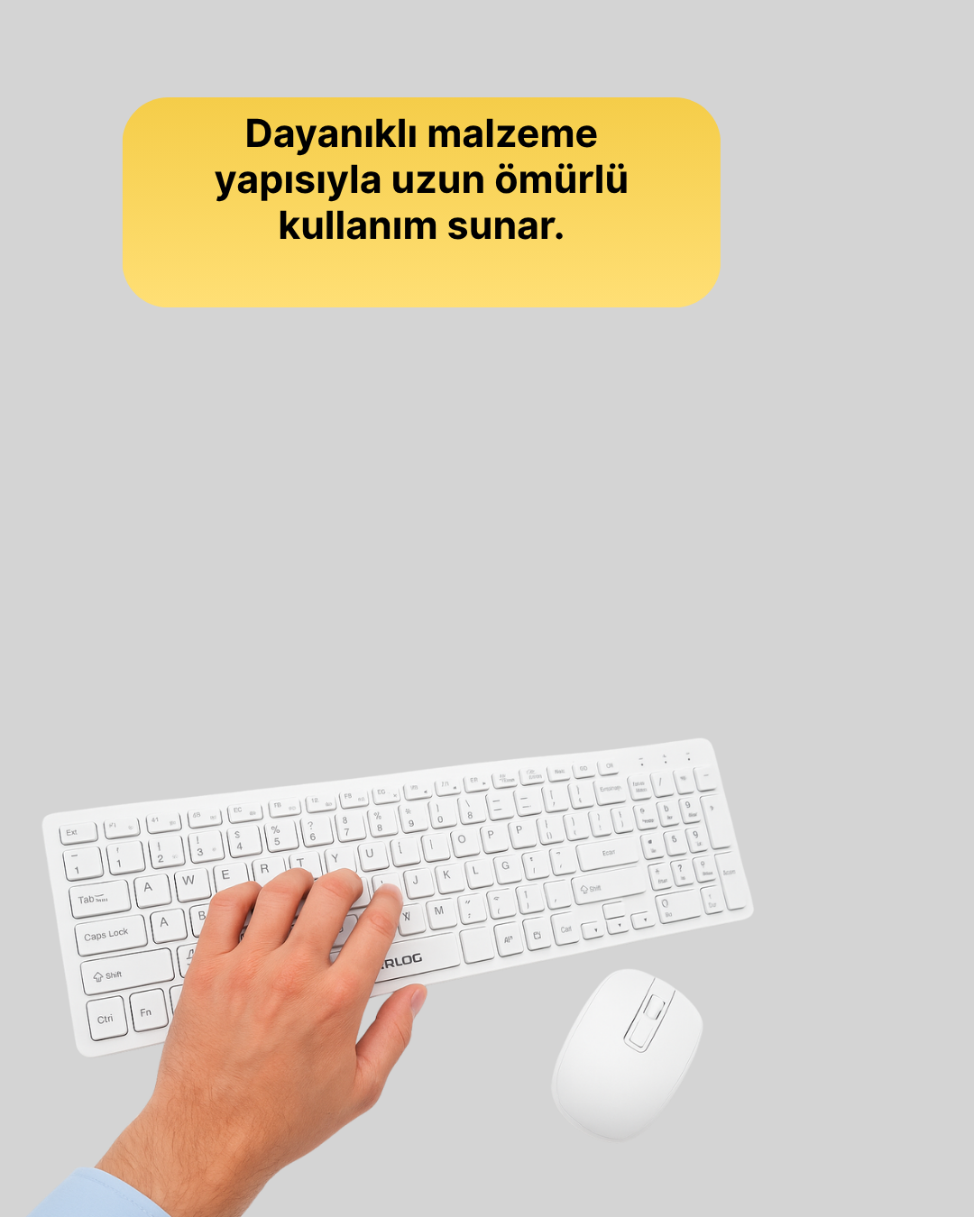Tam Boy Kablosuz Klavye Mouse Seti - Gelişmiş Bağlantı ve Sessiz Performans - Görsel 2