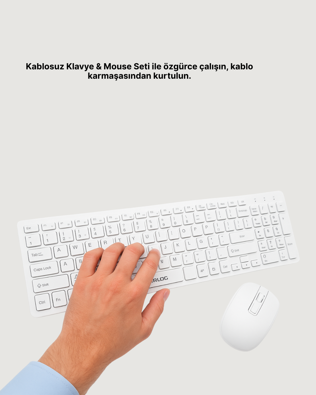 Kablosuz Klavye ve Mouse Seti - Ergonomik Tasarım, Sessiz Kullanım, Geniş Uyumluluk - Görsel 3