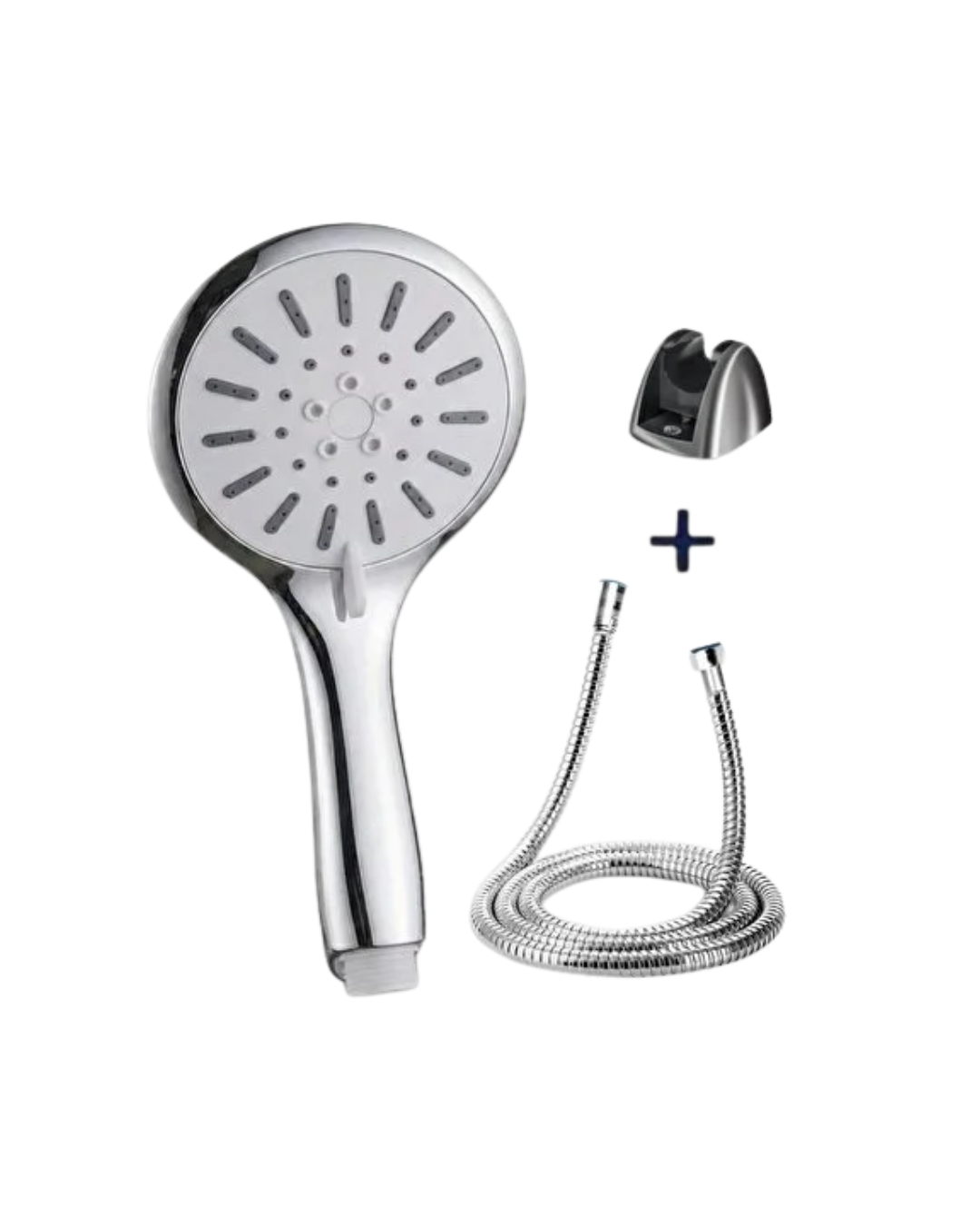 Spiral Hortumlu 4 Kademeli Krem El Duşu Başlığı Banyo Duş Seti - Görsel 3