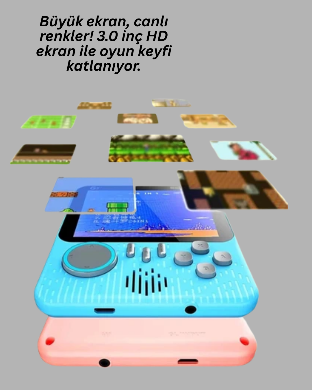 Şarjlı 3.5 İnç Retro Oyun Konsolu - Görsel 3